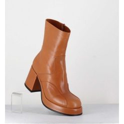 Clearance Garrice Boots 70S En Cuir Beige - Archi Cuoio