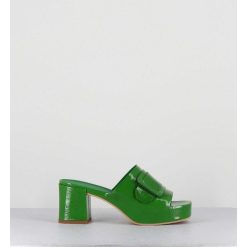 Wholesale Garrice Mules A Plateforme Petit Talon Vernis Vert - 11532 Vetro Mela