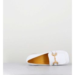 Wholesale Garrice Mocassins Petit Talon Naplak Blanc & Mors Dore - Q167 Naplak White