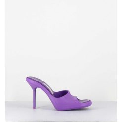 New Garrice Mules Barbie En Gomme Violette & Talon Stiletto - Ida Purple Sandals