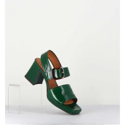 Online Garrice Sandales 70S En Cuir Vernis Naplak Vert - Ginka42 Salou Green