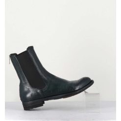 New Garrice Boots Plates En Cuir Vert Sombre, Elastique & Bout Fleuri - Lexikon099 Frenchlover