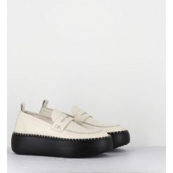 Best Garrice Mocassins Cuir Blanc & Semelle Gomme Noire - A66C Off White