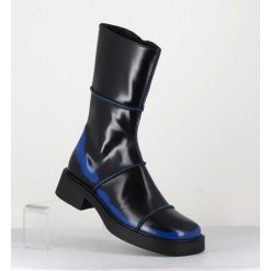 Best Garrice Boots Noir & Bleu Bout Carre 90S - Edahlia Blu Boots