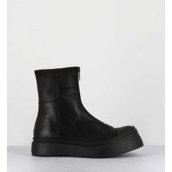 Hot Garrice Boots Semelle Exageree En Cuir Noir A Zip - 4163 Gas Nero