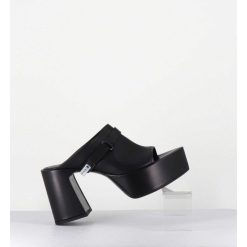 Online Garrice Mules A Plateforme Pointu En Cuir Noir - M6415 Vanity Nero