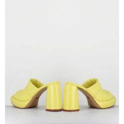 Clearance Garrice Mules A Plateforme En Cuir Jaune - Erika02 Glaze Limone