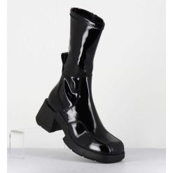 Wholesale Garrice Boots En Cuir Vernis Noir Look 90S - Viken Black Patent