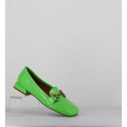 Wholesale Garrice Mocassins 60S En Cuir Vernis Vert Pomme - Lake Naplak Verde