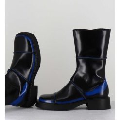 Best Garrice Boots Noir & Bleu Bout Carre 90S - Edahlia Blu Boots