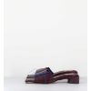 New Garrice Mules Cuir Violet & Fils Bleus Petit Talon - Fifi Tumbled Mauve