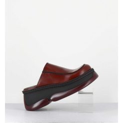 Online Garrice Sabots Compensees 90S Cuir Marron & Bubble Rubber - Brietta Brown Mules