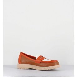 Hot Garrice Mocassins Legers En Cuir Graine Orange Beige - S146 Cuoio Panna