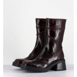 Best Garrice Boots Cuir Bordeaux Surpiqures 90'S - Malene Burgundy Boots