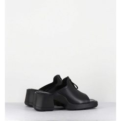 Online Garrice Mules En Cuir Noir & Zip - Bertie Black Sandals