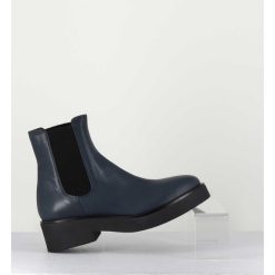 Online Garrice Boots Chelsea En Cuir Bleu - Perla Blu