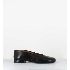 Hot Garrice Ballerines Minimalistes En Cuir Souple Noir - Paola Black Nappa