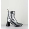 Hot Garrice Bottines En Cuir Metallise Argent Tres Souple - Ace07 Metal