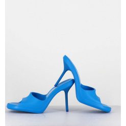 New Garrice Mules Barbie En Gomme Bleu & Talon Stiletto - Ida Blue Sandals