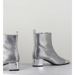 Online Garrice Boots En Cuir Gaufre Argent Details Miroir - Estime Bis Argent