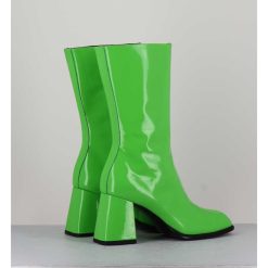 Wholesale Garrice Boots A Talon 70S En Cuir Vernis Vert Pomme - Ya2240 Verde