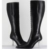 Hot Garrice Bottes Hautes En Cuir Noir Corsete & Talon Plexi - Aline Tall Boots