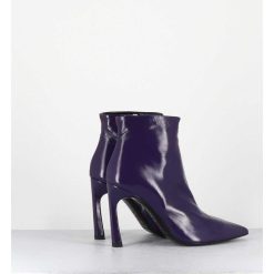 Online Garrice Boots Bout Pointu Talon Haut Cuir Violet - Veva05 Glaze Uva