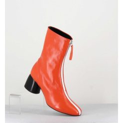 Online Garrice Boots 60S En Cuir Orange & Talon Noir - Caren07 Glaze Nespola