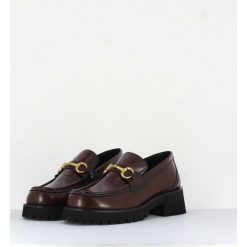 Wholesale Garrice Mocassin En Cuir Marron A Mors Dore & Semelle Micro - 21Jmc30 Moro