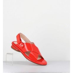 Hot Garrice Sandales Plates En Cuir Rouge - Alison Criss Tangerine