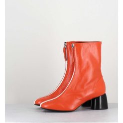 Online Garrice Boots 60S En Cuir Orange & Talon Noir - Caren07 Glaze Nespola