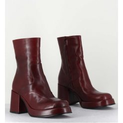 Clearance Garrice Boots 70S En Cuir Bordeaux - Archi Bordeau