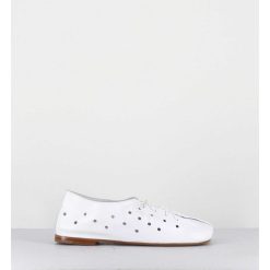 Online Garrice Chaussures Minimalistes A Lacets En Cuir Blanc Perfore - Ab4651 Nappato Bianco