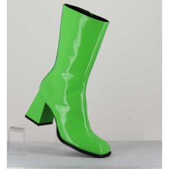 Wholesale Garrice Boots A Talon 70S En Cuir Vernis Vert Pomme - Ya2240 Verde