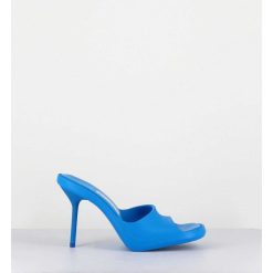 New Garrice Mules Barbie En Gomme Bleu & Talon Stiletto - Ida Blue Sandals