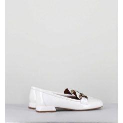 New Garrice Mocassins 60S En Cuir Vernis Blanc - Lake Naplak Bianco