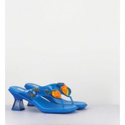 Best Garrice Tong Cuir Bleu & Plexi Ornees De Coquillages - Oceane Blue Sandals