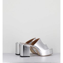 Online Garrice Mules A Plateforme En Cuir Metallise Argent - 1Gs444 Rabat Argento