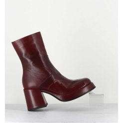 Clearance Garrice Boots 70S En Cuir Bordeaux - Archi Bordeau