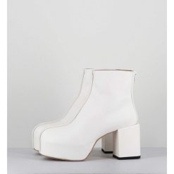 Wholesale Garrice Boots A Plateforme 70S En Cuir Blanc - 1Gs447 Cusna Bianco