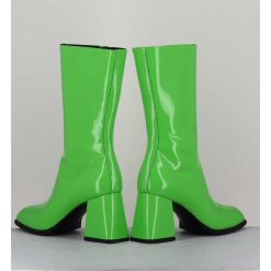 Wholesale Garrice Boots A Talon 70S En Cuir Vernis Vert Pomme - Ya2240 Verde