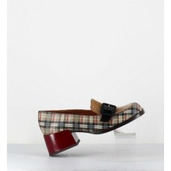 New Garrice Mocassins A Petit Talon Cuir Imprime Tartan & Boucle - Bucle Scotch Classic