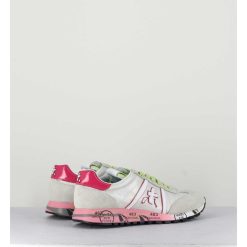 New Garrice Sneakers Toile Blanche & Detail Rose - Lucyd 5961