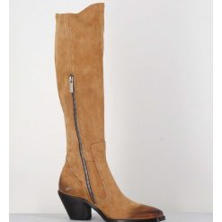 New Garrice Bottes Esprit Santiag En Daim Camel - 5181 Cuoio