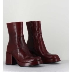 Clearance Garrice Boots 70S En Cuir Bordeaux - Archi Bordeau