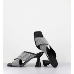 Hot Garrice Mules Cuir Noir & Perles - Liza Var Nero