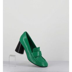 Online Garrice Mocassins A Talon En Cuir Souple Vert - Ace23 Glaze Mela