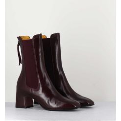 Clearance Garrice Boots A Elastiques En Cuir Souple Bordeaux - P900 Rubino