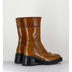 Hot Garrice Boots Cuir Camel Surpiqures 90'S - Malene Sand Boots