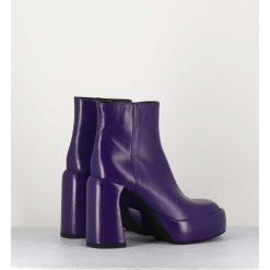 Hot Garrice Boots 70S En Cuir Prune - E3303 Purple